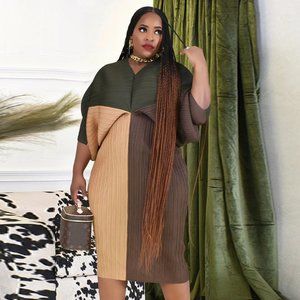 SADE Accordion MIDI DRESS NWOT One Size